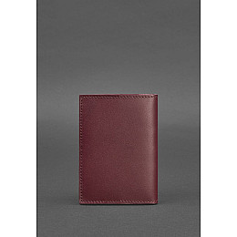 Кожаная обложка для паспорта и военного билета 1.2 бордовая Краст BlankNote