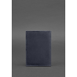 Кожаная обложка для паспорта и военного билета 1.2 синяя Crazy Horse BlankNote