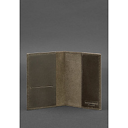 Кожаная обложка для паспорта и военного билета 1.2 темно-коричневый Crazy Horse BlankNote