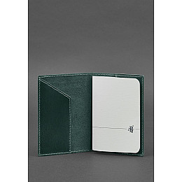 Кожаная обложка для паспорта с украинским гербом зеленая BlankNote