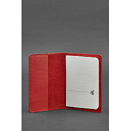 Кожаная обложка для паспорта и военного билета 1.3 красная BlankNote