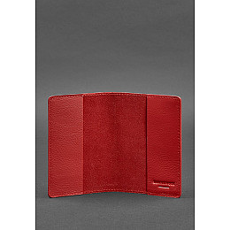 Кожаная обложка для паспорта и военного билета 1.3 красная BlankNote