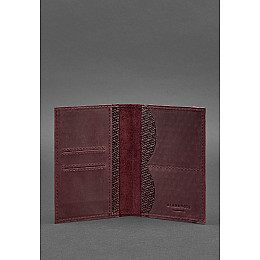 Кожаная обложка для паспорта 2.0 бордовая Карбон BlankNote