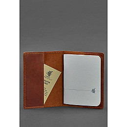 Кожаная обложка для паспорта и военного билета 1.3 светло-коричневая Crazy Horse BlankNote