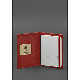 Кожаная обложка для паспорта 1.0 красная краст BlankNote