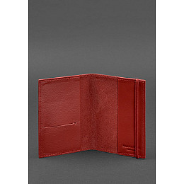 Кожаная обложка для паспорта 1.0 красная краст BlankNote