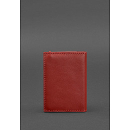 Кожаная обложка для паспорта 1.0 красная краст BlankNote