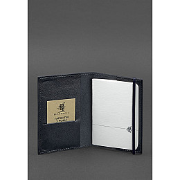 Кожаная обложка для паспорта 1.0 темно-синяя краст BlankNote