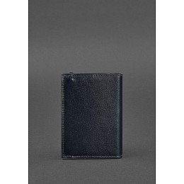 Кожаная обложка для паспорта 1.0 темно-синяя краст BlankNote