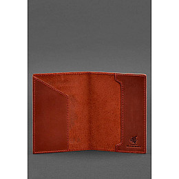 Кожаная обложка для паспорта с австрийским гербом коралл BlankNote