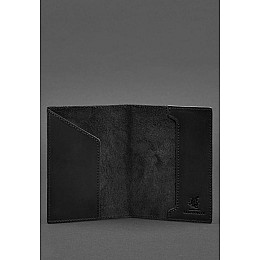 Кожаная обложка для паспорта с австрийским гербом черная Crazy Horse BlankNote