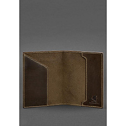 Кожаная обложка для паспорта с австрийским гербом темно-коричневая Crazy Horse BlankNote