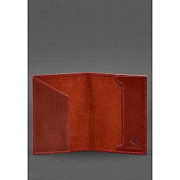 Кожаная обложка для паспорта с канадским гербом коралл Crazy Horse BlankNote