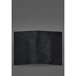 Кожаная обложка для паспорта с канадским гербом темно-синяя Crazy Horse BlankNote