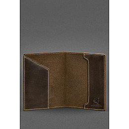 Кожаная обложка для паспорта с канадским гербом темно-коричневая Crazy Horse BlankNote