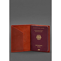 Кожаная обложка для паспорта с гербом Германии коралл Crazy Horse BlankNote