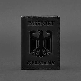 Кожаная обложка для паспорта с гербом Германии черная Crazy Horse BlankNote