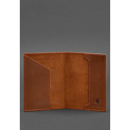 Кожаная обложка для паспорта с гербом Германии светло-коричневая Crazy Horse BlankNote