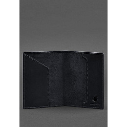 Кожаная обложка для паспорта с гербом Германии темно-синяя Crazy Horse BlankNote