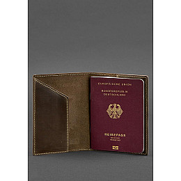 Кожаная обложка для паспорта с гербом Германии темно-коричневая Crazy Horse BlankNote