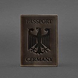 Кожаная обложка для паспорта с гербом Германии темно-коричневая Crazy Horse BlankNote