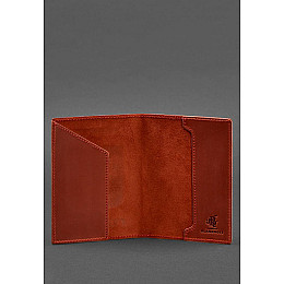 Кожаная обложка для паспорта с польским гербом коралл Crazy Horse BlankNote