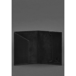 Кожаная обложка для паспорта с польским гербом черная Crazy Horse BlankNote