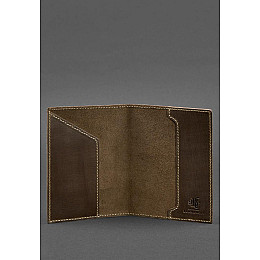 Кожаная обложка для паспорта с польским гербом темно-коричневая Crazy Horse BlankNote