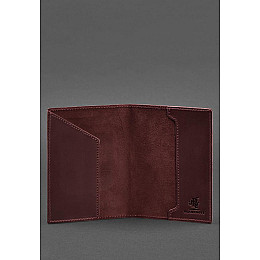 Кожаная обложка для паспорта с польским гербом бордовая Crazy Horse BlankNote