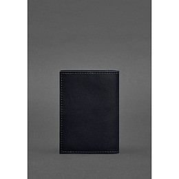 Кожаная обложка для паспорта и военного билета 1.2 синяя Краст BlankNote