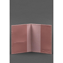 Кожаная обложка для паспорта и военного билета 1.2 розовая BlankNote