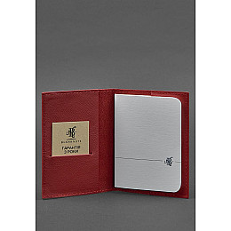 Кожаная обложка для паспорта и военного билета 1.2 красная BlankNote