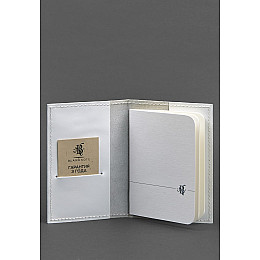 Кожаная обложка для паспорта и военного билета 1.2 белая BlankNote