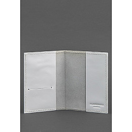 Кожаная обложка для паспорта и военного билета 1.2 белая BlankNote