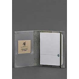 Кожаная обложка для паспорта 1.0 серая BlankNote