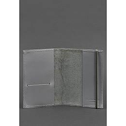 Кожаная обложка для паспорта 1.0 серая BlankNote