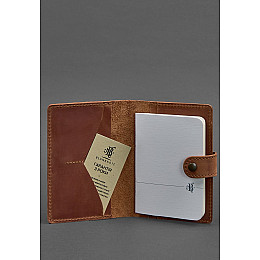Женская кожаная обложка для паспорта 3.0 Инди коричневая BlankNote