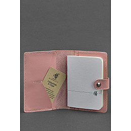 Кожаная обложка для паспорта 3.0 розовая BlankNote