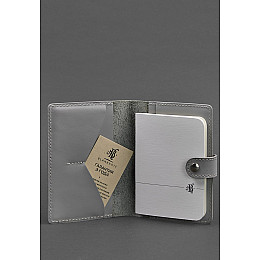 Кожаная обложка для паспорта 3.0 серая BlankNote
