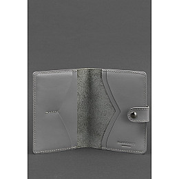 Кожаная обложка для паспорта 3.0 серая BlankNote