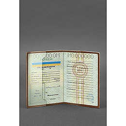 Кожаная обложка для военного билета 7.0 светло-коричневая Crazy Horse BlankNote