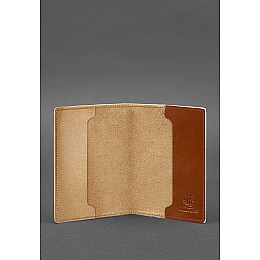 Кожаная обложка для военного билета 7.0 светло-коричневая BlankNote
