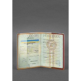 Кожаная обложка для военного билета 7.0 светло-коричневая BlankNote