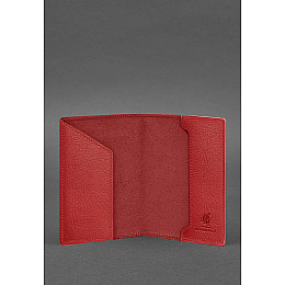 Кожаная обложка для военного билета 7.0 красная BlankNote