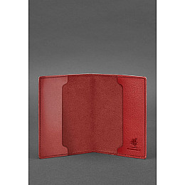 Кожаная обложка для военного билета 7.0 красная BlankNote