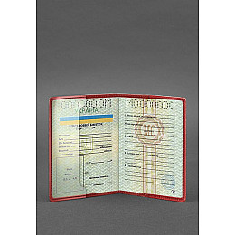 Кожаная обложка для военного билета 7.0 красная BlankNote