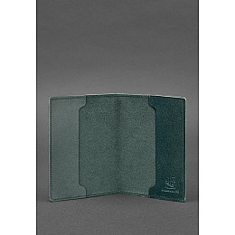 Кожаная обложка для военного билета 7.0 зеленая BlankNote