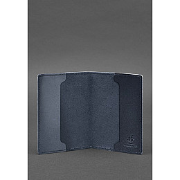 Кожаная обложка для военного билета 7.0 темно-синяя BlankNote