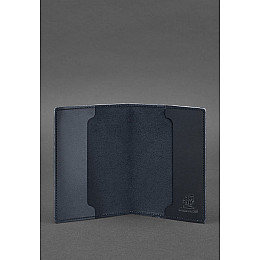 Кожаная обложка для военного билета 7.0 темно-синяя Crazy Horse BlankNote