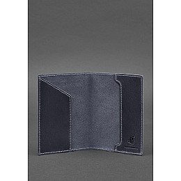 Кожаная обложка для военного билета 7.0 темно-синяя Crazy Horse BlankNote